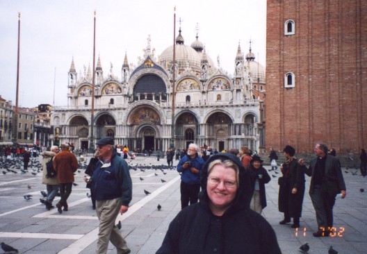 Carol at St Marks Square, Florence